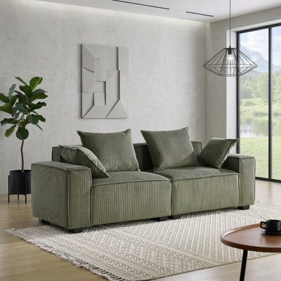 Causeuse moderne en tissu d'ameublement carré