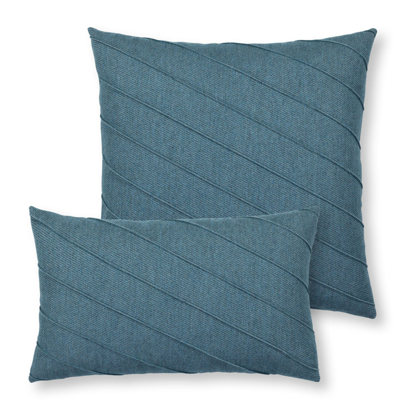 Uplift Sunbrella® Indoor/Outdoor Pillow Cover & Insert by Elaine Smith, Teal, 12" H x 20" W, Rectangular