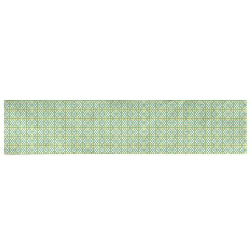 Chemin de table diamants Avicia, 91,5 po x 17,5 po, Vert / Jaune, Coton
