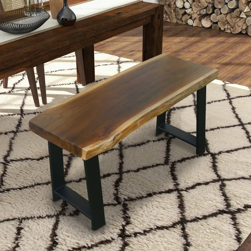 Banc en bois massif Arvid, H 18 po x l 31,5 po x P 13,8 po