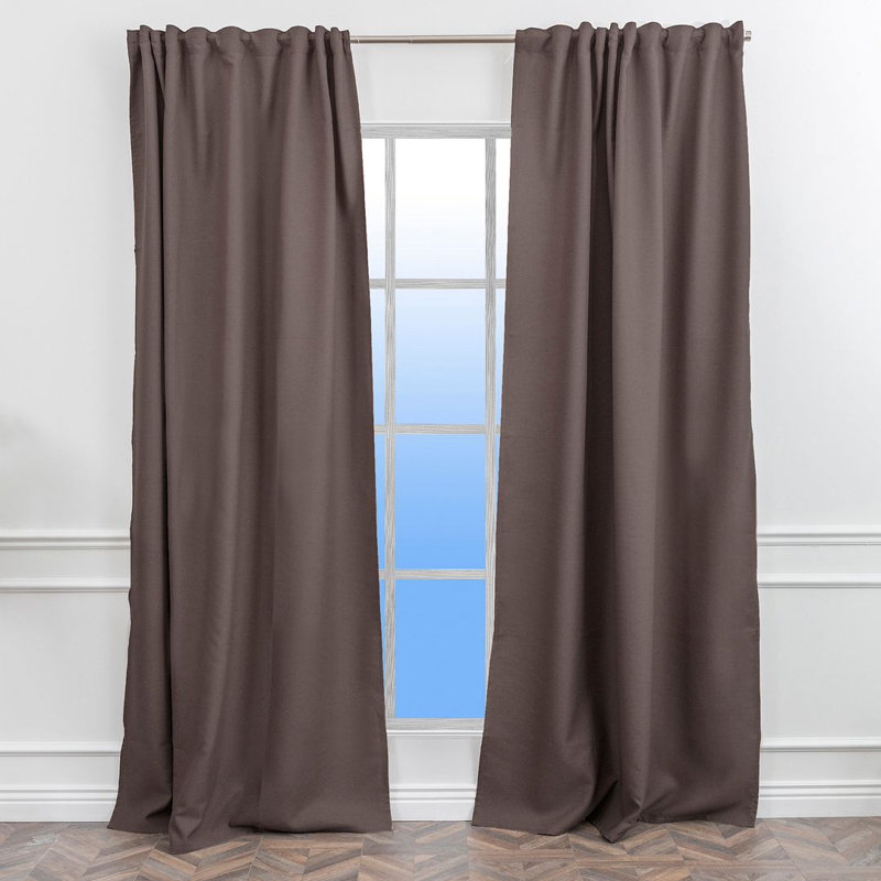 LAXTON Room Darkening Extra Long & Extra Wide Decorative Curtain, 100" W x 156" L, Brown