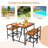Nigel Acacia Wicker Patio Dining Set with Square Table-1902943503