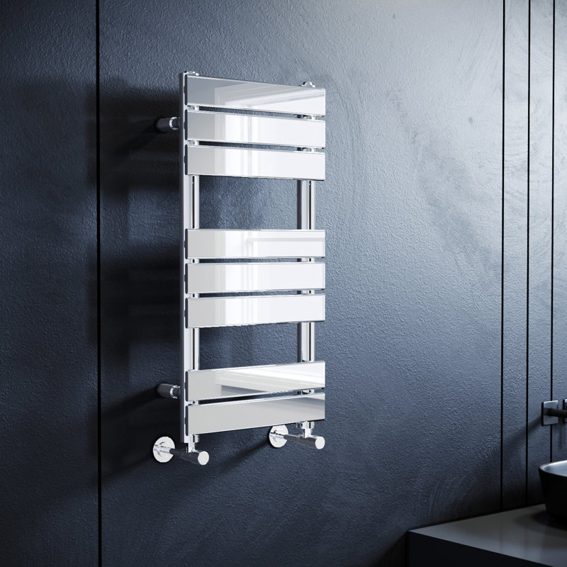 Seder Flat Panel Towel Rail Heated Towel Rails, 800mm H x 400mm W x 68mm D