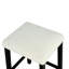 Table de salle à manger transitionnelle 3 pièces: table rectangulaire avec rangement, 2 tabourets en noir blanc