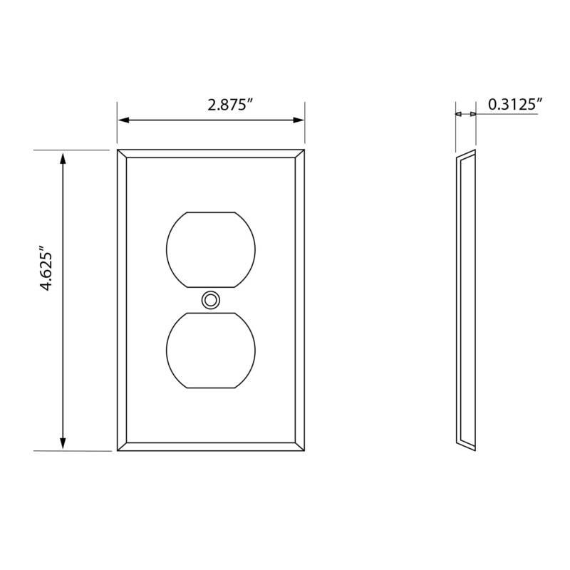 Ageless Iron Single Duplex Outlet Cover in Black Iron