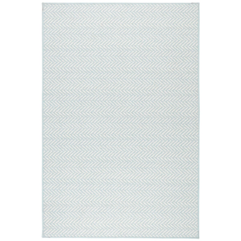 Herringbone Swedish Blue Machine Washable Rug, Runner 2'6" x 8'
