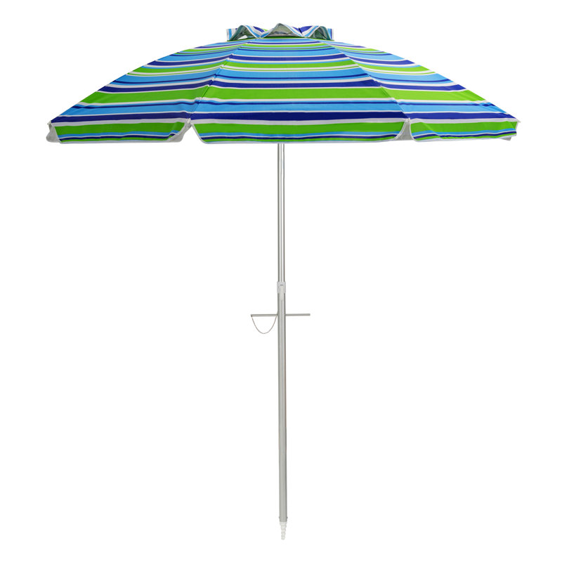 Ajwan 200cm Beach Parasol, Blue/Green