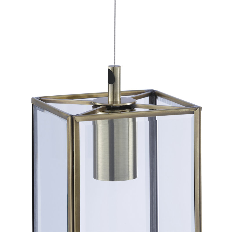 Flavio 1 - Light Brass Square/Rectangle Pendant