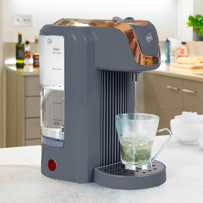 Symple Stuff 2.5L Plastic Electric Tea Kettle, Grey/Copper