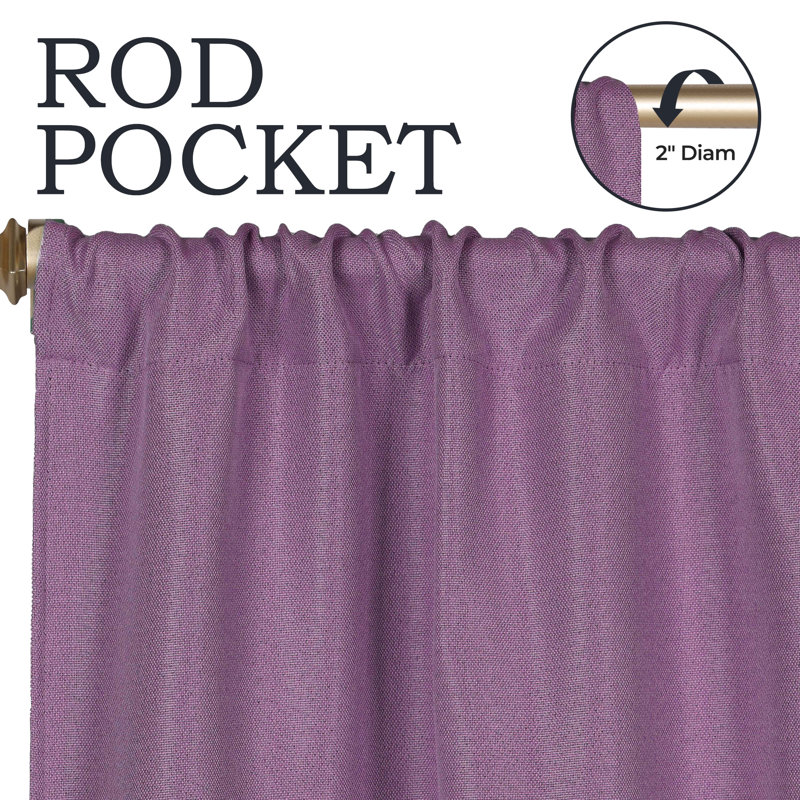Panneau de rideau obscurcissant 100% polyester, L 52 po x L 96 po, Glycine
