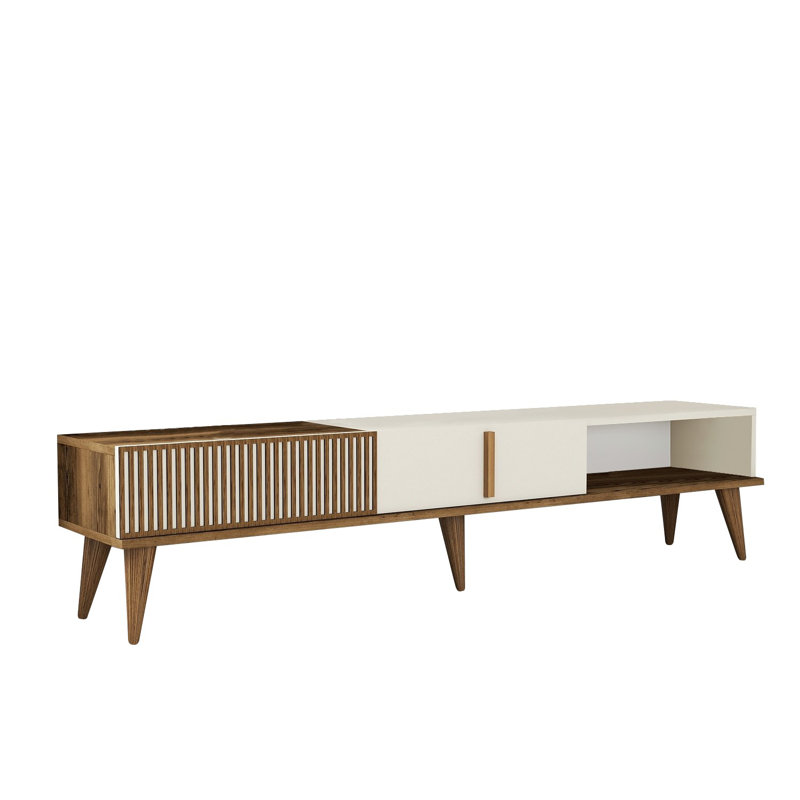Hommy Craft TV Stand for TVs up to 75", Brown/White