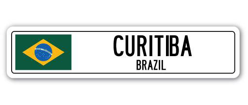 Panneau de signalisation en aluminium Adel Curitiba, drapeau du Brésil, H 4 po x l 18 po x P 1 po