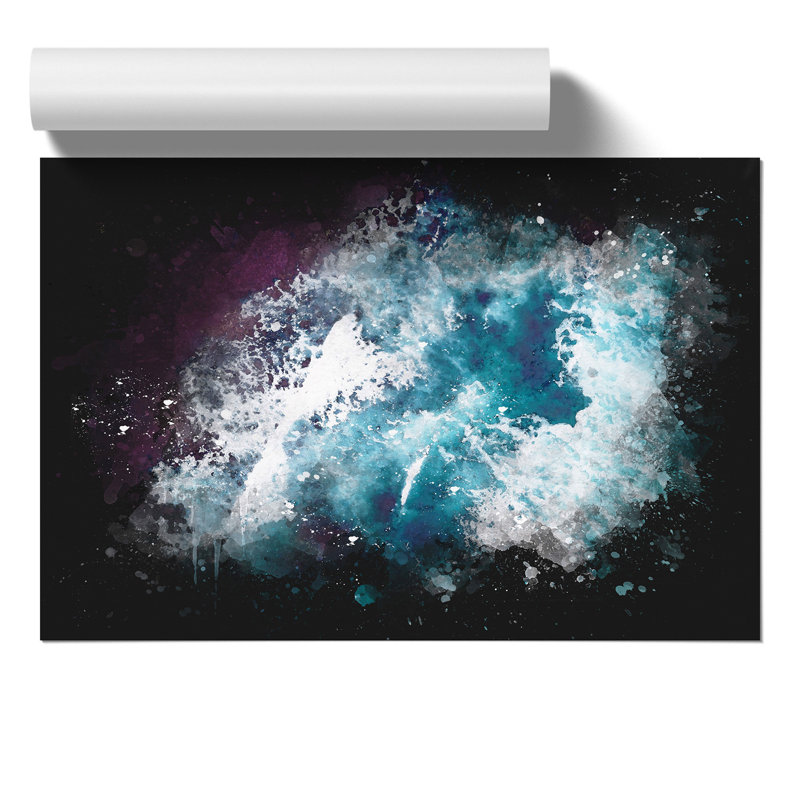 Ocean Waves in Wollongong Australia Paint Splash - Frameless Print, 59cm H x 84cm W x 0.1cm D
