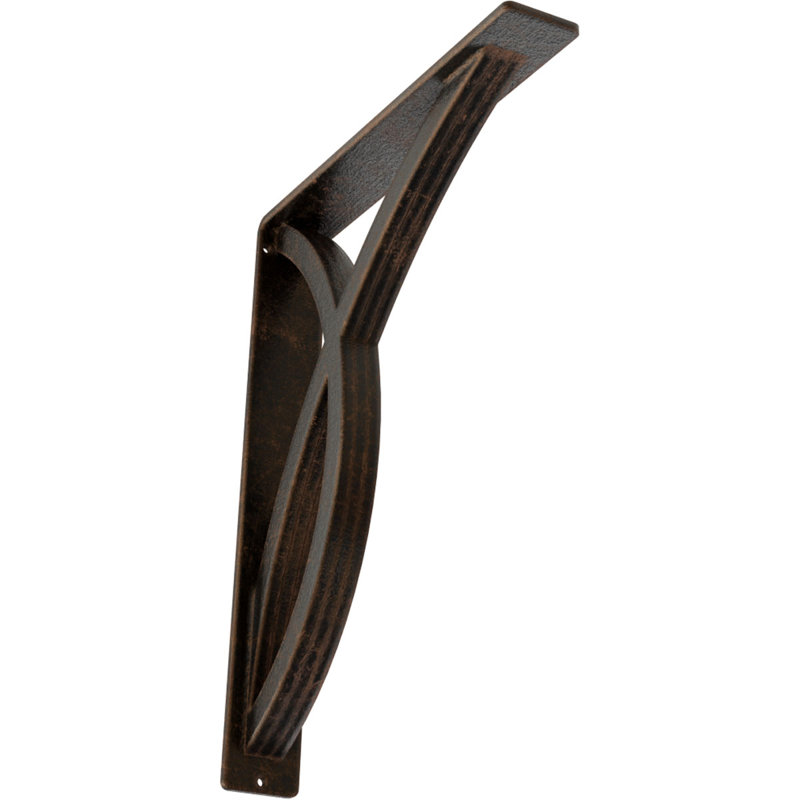 Support en fer forgé Miller (support central triple), l 2 po x P 12 po x H 15 po, bronze antique, Bronze vieilli