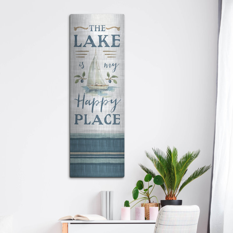 Art mural en métal luxueux «Lakeside Retreat Happy Place» par Silvia Vassileva, 16 po x 48 po, H 48 po x l 16 po