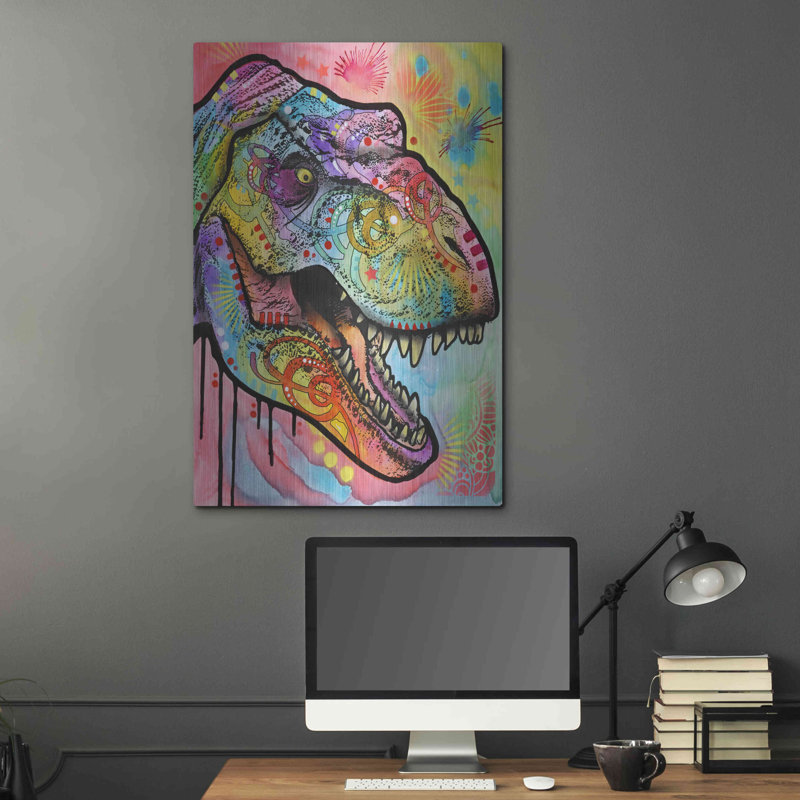«T Rex 1» par Dean Russo, art mural en métal, 24 po x 36 po, H 36 po x l 24 po