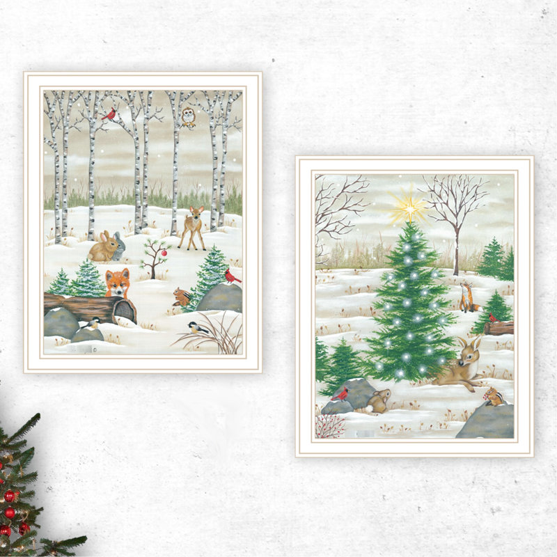 Transformez votre chambre à coucher avec «bestioles pour Noël», art mural moderne de 14 x 1 x 18 po, prêt à accrocher