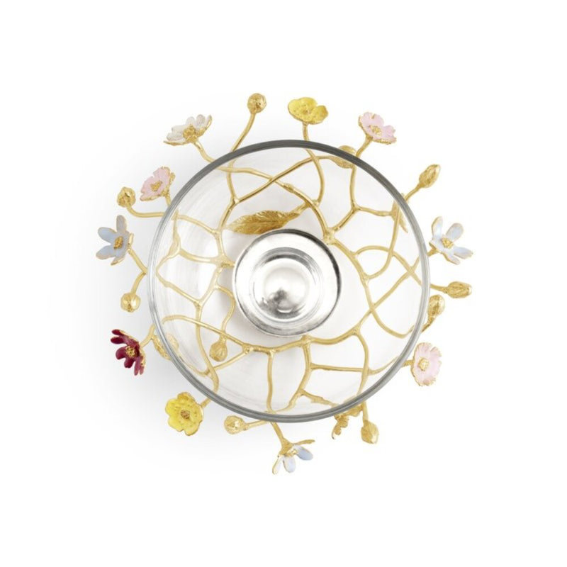 Wildflowers Handmade Decorative Bowl, 3.5" H x 7.5" W x 7.5" D