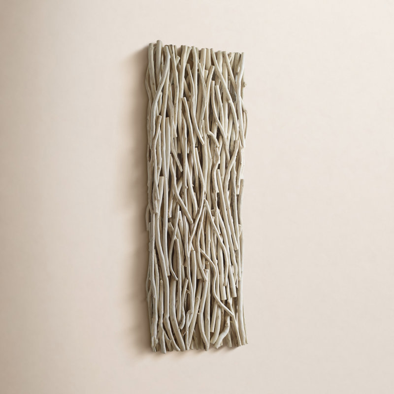 Rustic Abstract Wall Decor on Solid Wood, Bleached