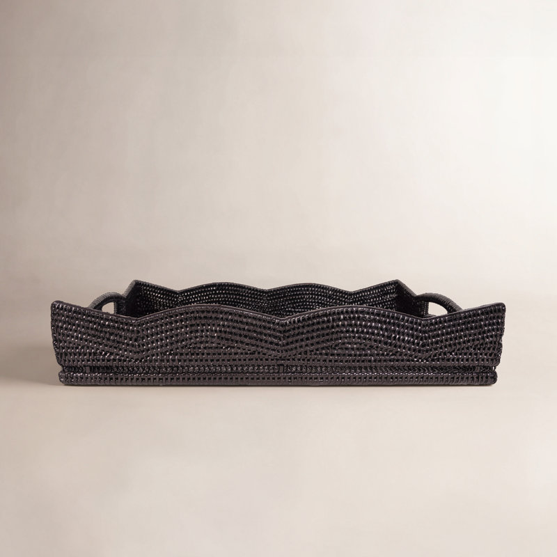 Landry Decorative Tray, With Glass, Tudor Black