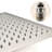 Ceiling Mounted Shower In Brushed Nickel Color And Style. 10" Head & Handheld . Simulates Natural Rainfall. Self-cleaning Nozzle. Bathroom. Brass Made System, Nickel. Handheld. Rainfall . Product-117430138
