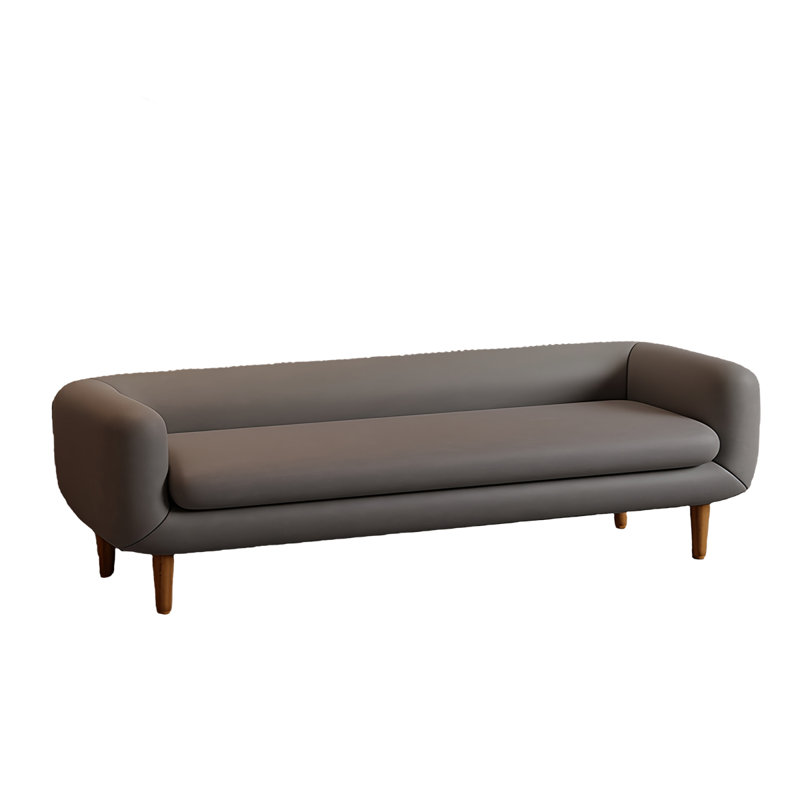 Banc rembourré en cuir de microfibre Modern Simplicity, Gris