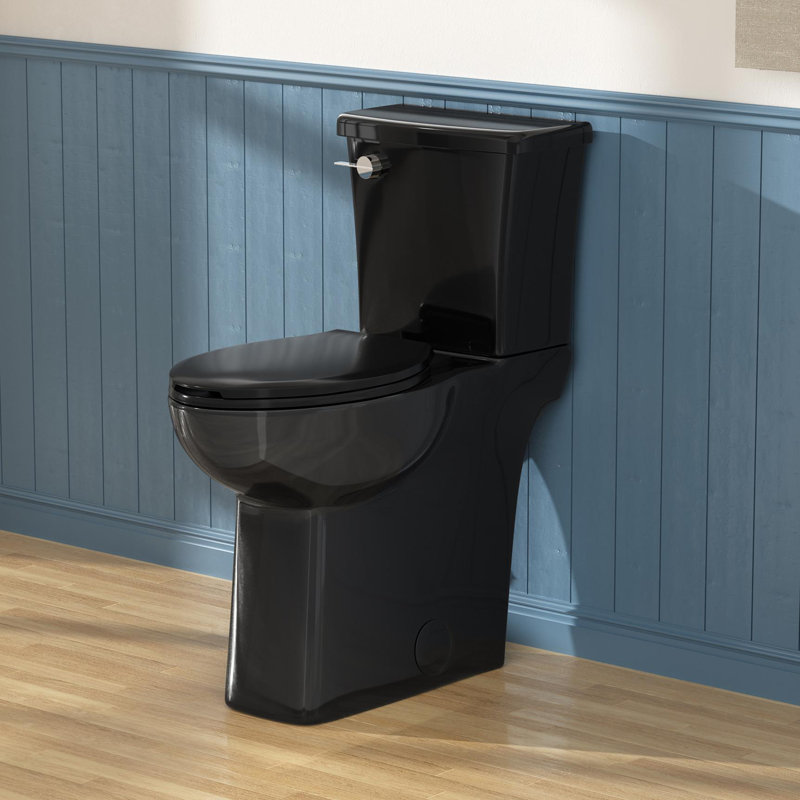 21" Extra Tall Two-Piece Toilet With Soft-Close Seat, Comfort Height Bathroom Toilet, Black