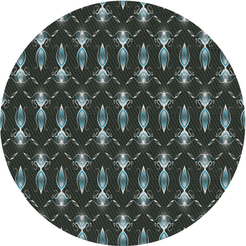 Noir Tapis décoratif, Rond 6 pi