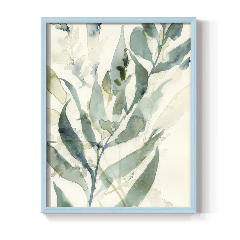 Underwater Botany I, reproduction encadrée - bois massif, Bleu, H 21 po x l 17 po