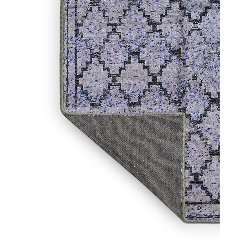 Tapis oriental bleu / noir, Tapis de couloir 2 pi x 5 pi