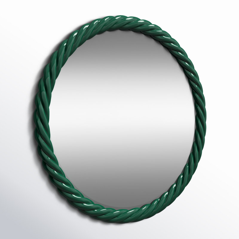 Mara Round Mirror, Hunter Green