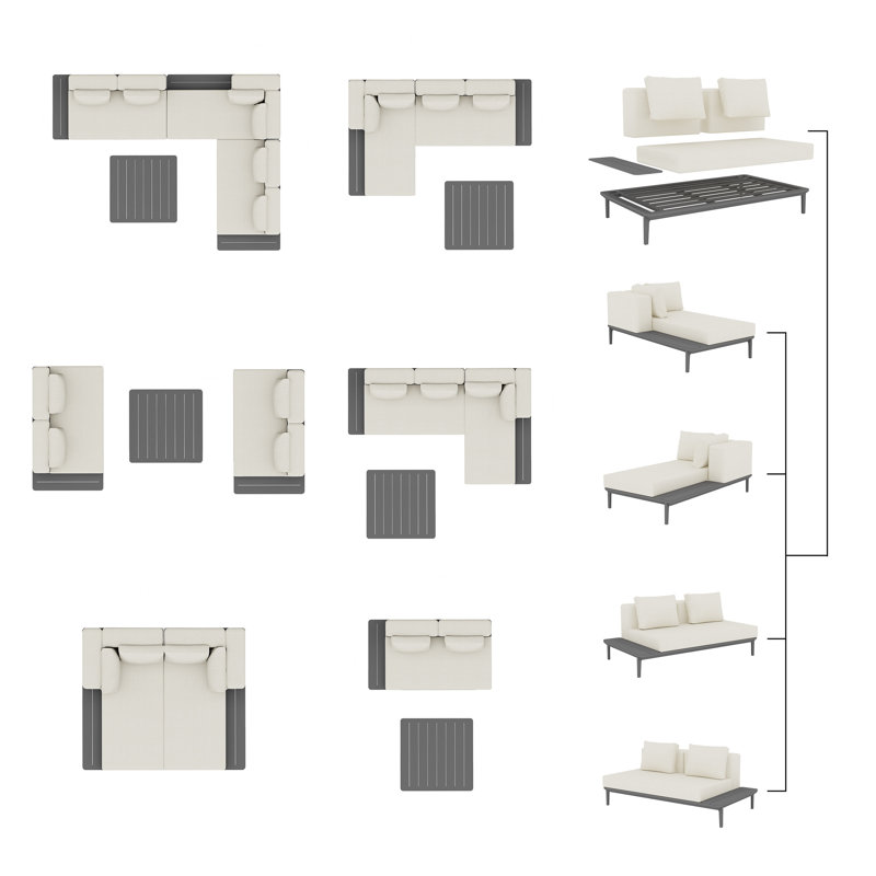 Filmore 4 - Person Patio Conversation Sets with Cushions