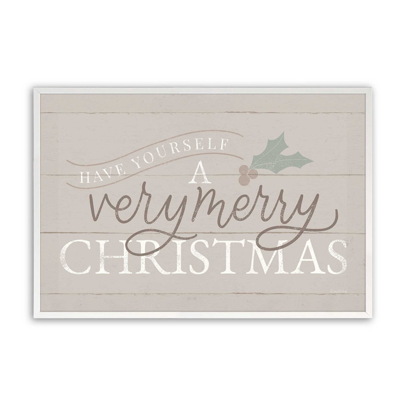 «Warm Holiday Wishes Print», Cadre simple blanc opaque, H 12 po x l 15 po x P 1,25 po