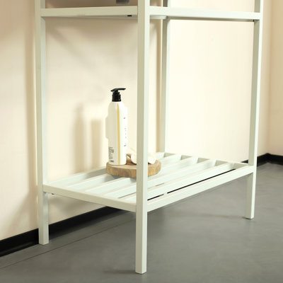 LOFI 24'' Freestanding Bathroom Iron Shelves Without Basin, White