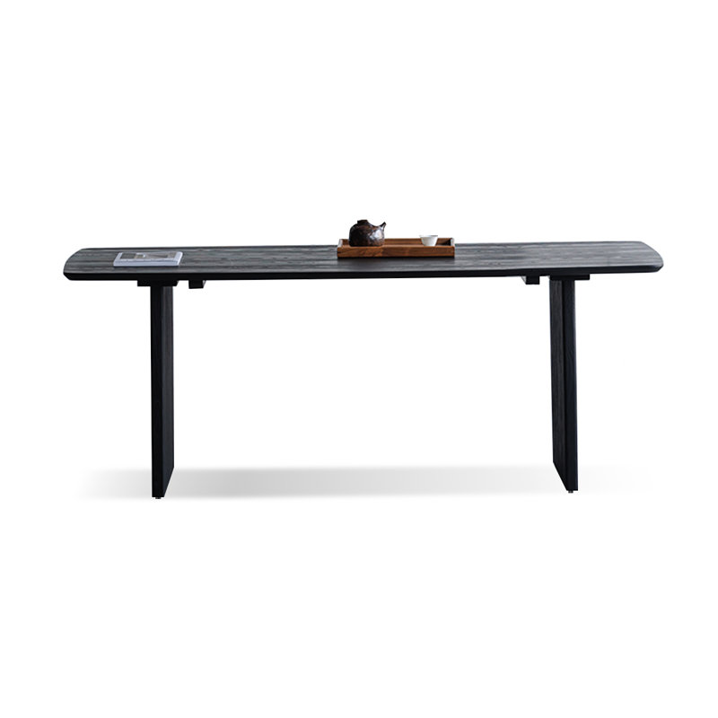 Table de salle à manger rectangulaire noire, H 29,53 po x L 94,49 po x l 35,43 po