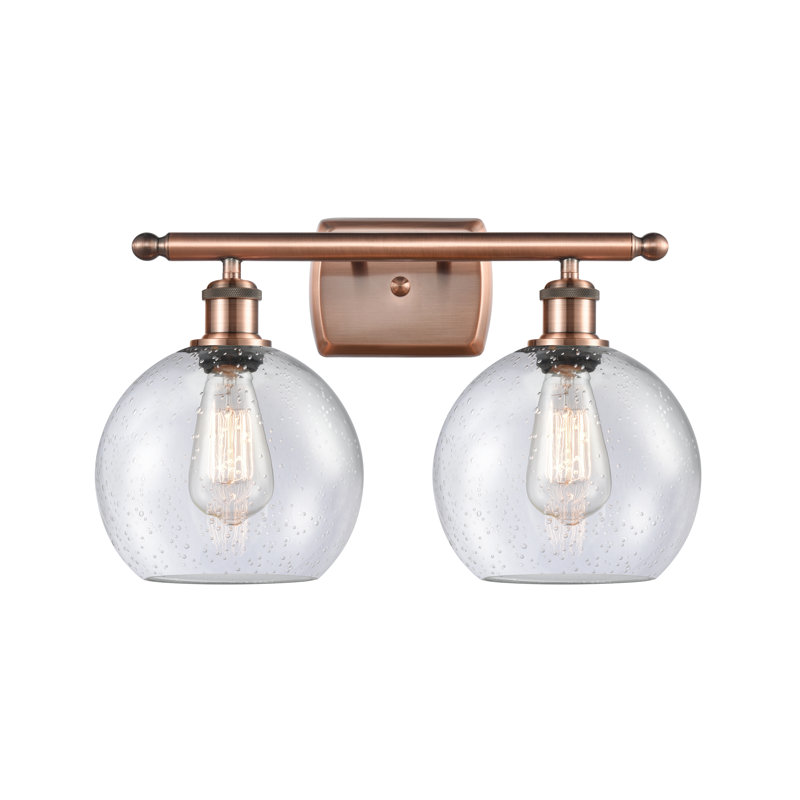Éclairage pour salle de bain 2 lumières Cindi, Cuivre antique, Incandescente
