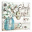 «Cotton Boll in Mason Jar Family Gather Here», reproduction d'art encadrée-923799365
