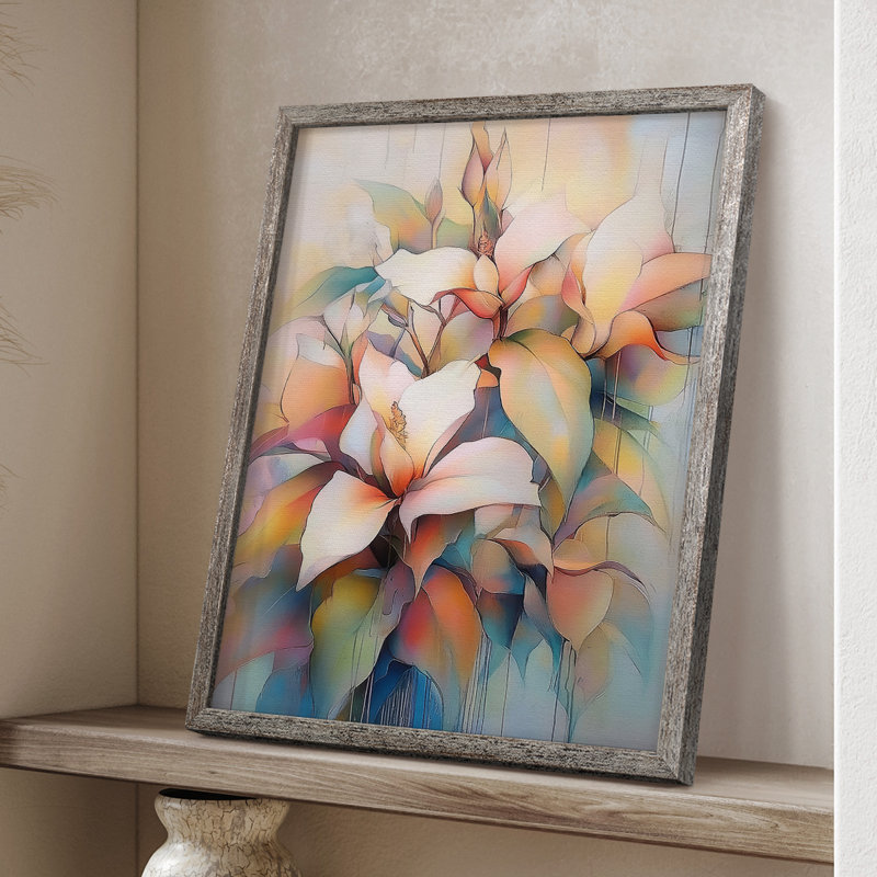 Reproduction encadrée FLORAL Series DLxxix - bois massif, H 15 po x l 12 po