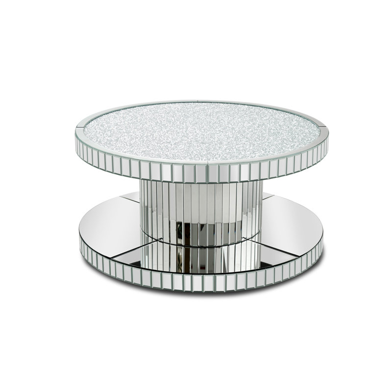 Coffee Table 40" Round In Clear Mirror Ken Design