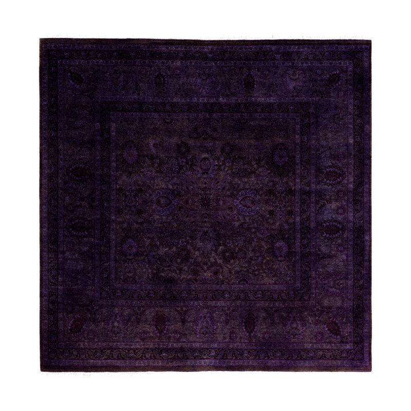 Overdyed One-of-a-Kind 6' 0" X 6' 1" Hand Knotted Area Rug