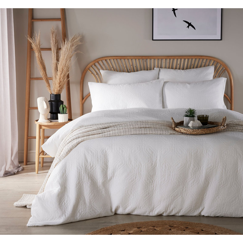 Medeline Textured Duvet Cover Set with Pillowcases, Double - 2 Standard Pillowcases