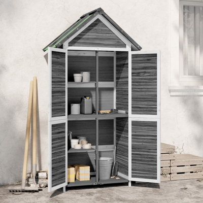 Cacapon 3 ft. W x 1 ft. D Solid Wood Overlap Apex Tool Shed