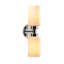 Lampe murale de style scandinave, argent | Corps en fer avec capuchon en verre, 16,5 po x 17,0 po | Plaque de base: 4,7 pouces de diamètre, 1,2 pouces de hauteur | 2 x douilles E27, 40 W maximum | Éclairage élégant et fonctionnel pour les intérieurs 