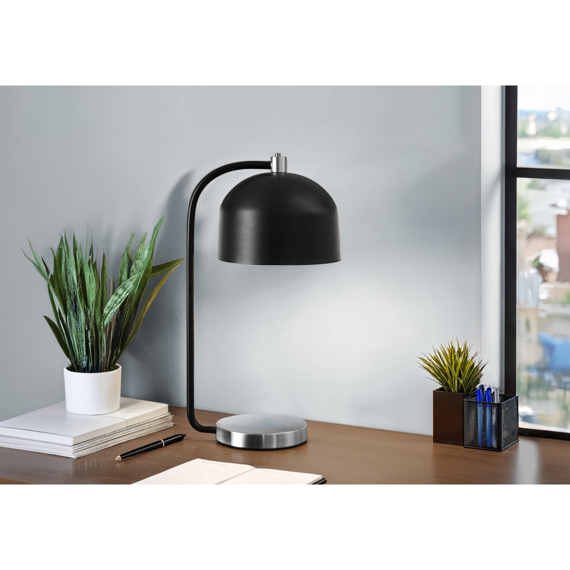 Lighting, 18 po, lampe de table, métal noir, métal argenté, contemporain, 120, 40