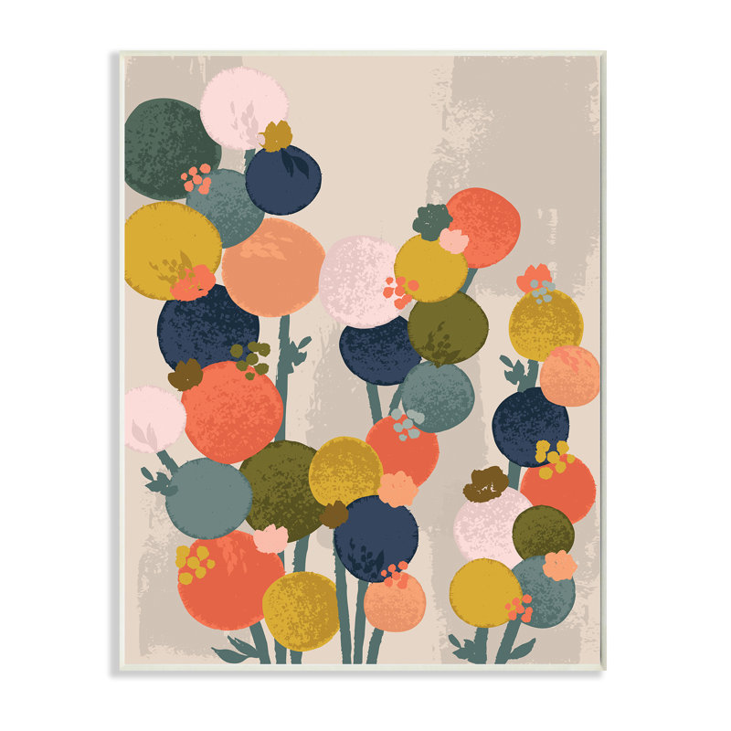 «Organic Organic Shape Flowers» par Lisa White boutons - impression, Bois, H 19 po x l 13 po