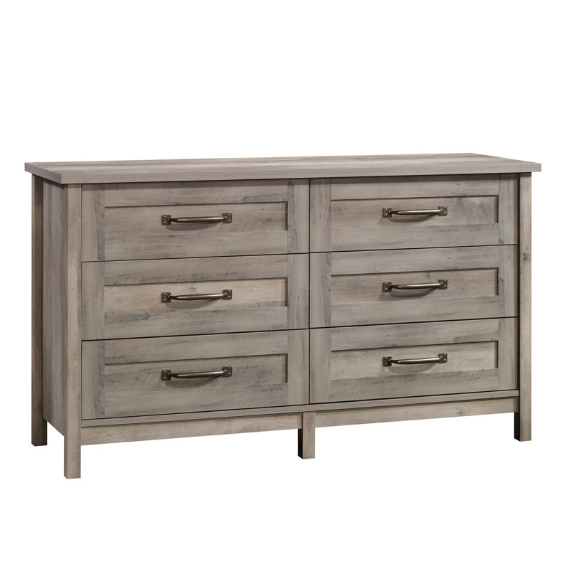 Commode double 6 tiroirs l 56,85 po Pendergrast, gris