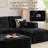 Boneless No Assembly Required Compression Packed 3-piece Cloud Modular Upholstered Sectional Sofa-1954766006