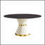 Table de salle à manger moderne en pierre artificielle avec base en acier au carbone pour six personnes, durable et élégante-1736650481-1736650483