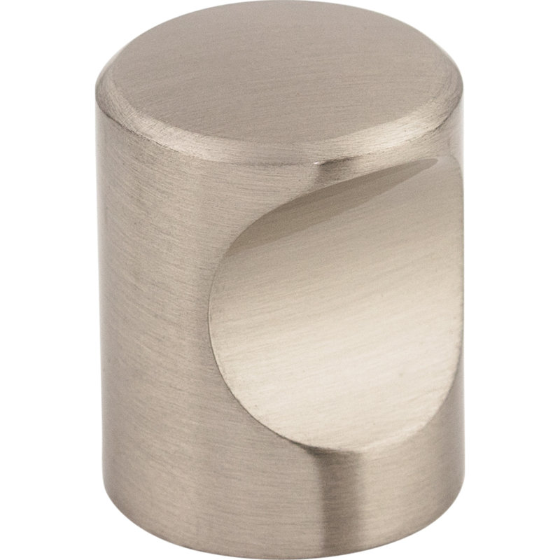 Indent 3/4" Diameter Round Knob, Brushed Satin Nickel