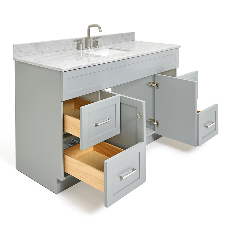 Ensemble de meuble-lavabo simple 61 po Partham, Gris